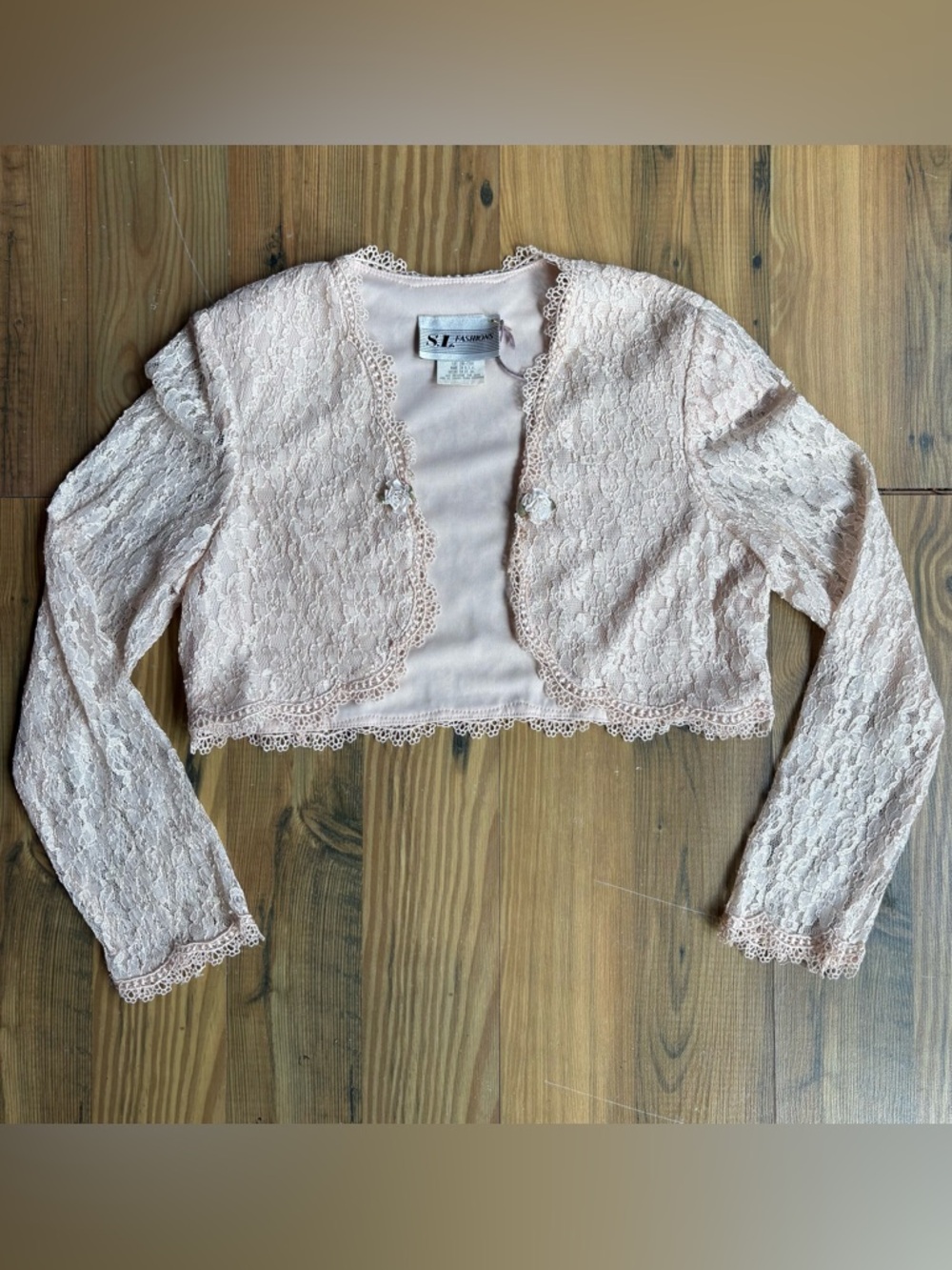 Vintage Pale Pink Lace Bolero